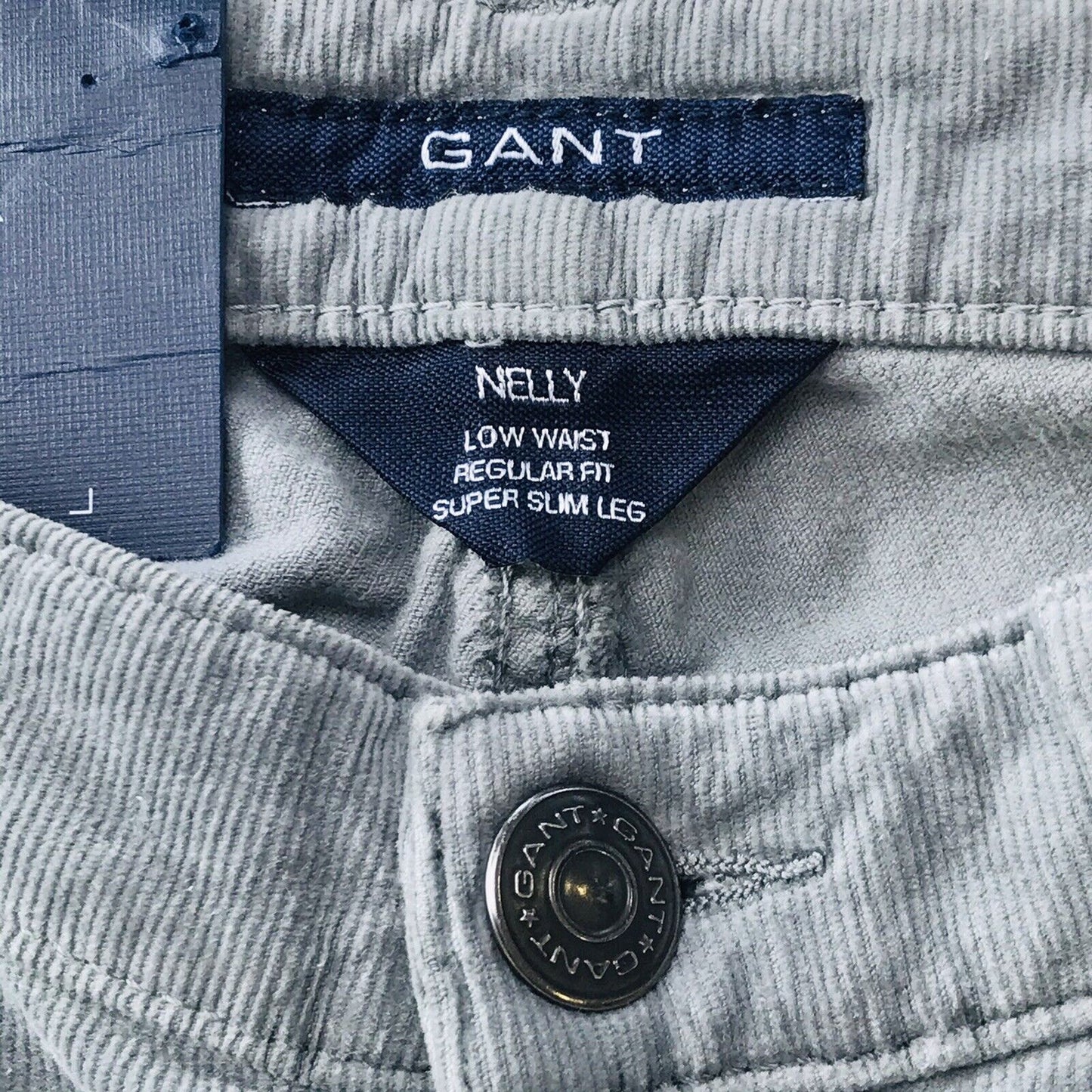 GANT NELLY Cordhose für Damen, niedrige Taille, normale Passform, super schmale Passform, W29 L34, Grau