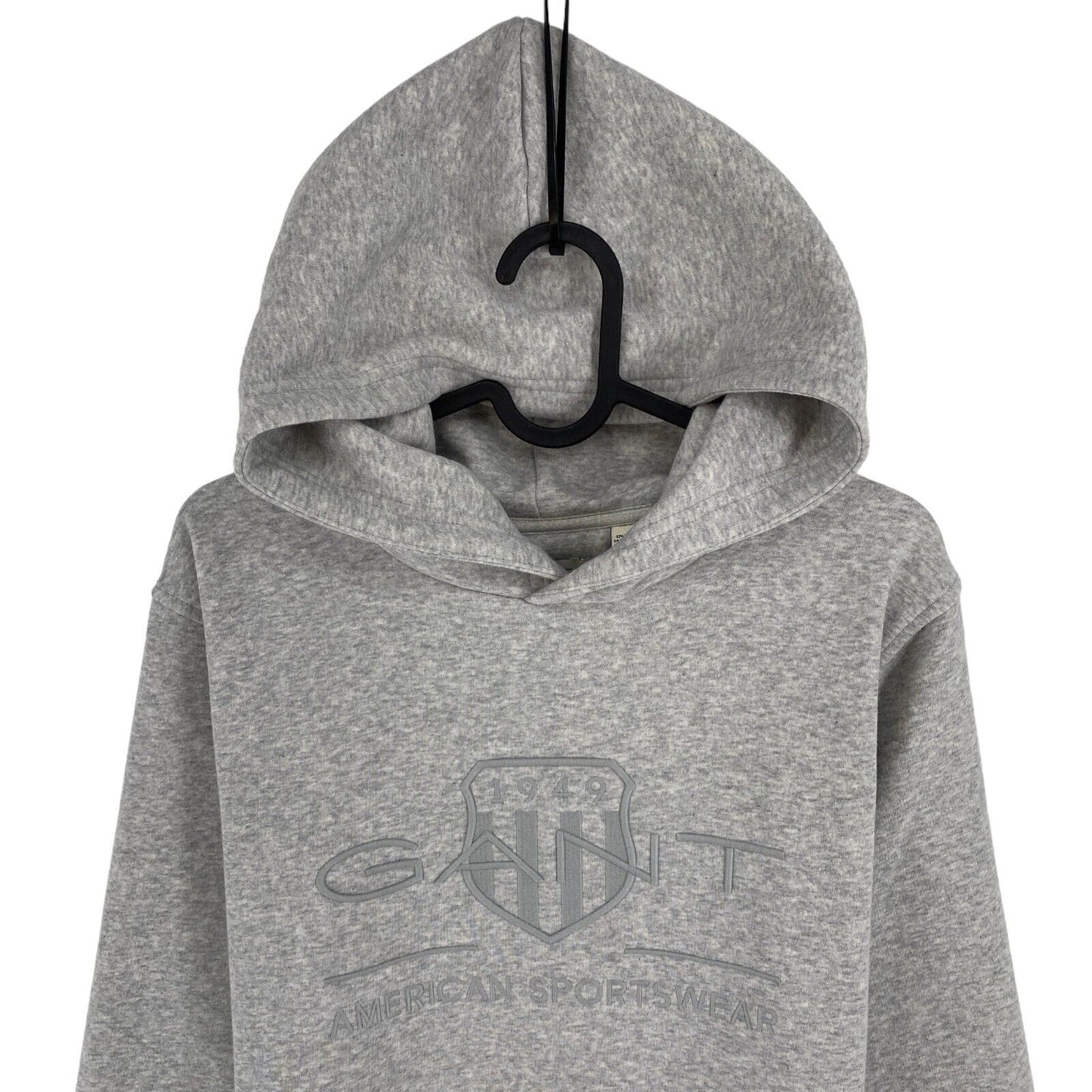 GANT Boys Grey Tonal Archive Shield Hoodie Sweater Size 16 Years 176 cm