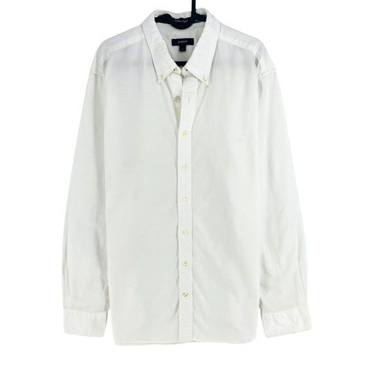 GANT Men White Academic Oxford Fitted Shirt Size XL