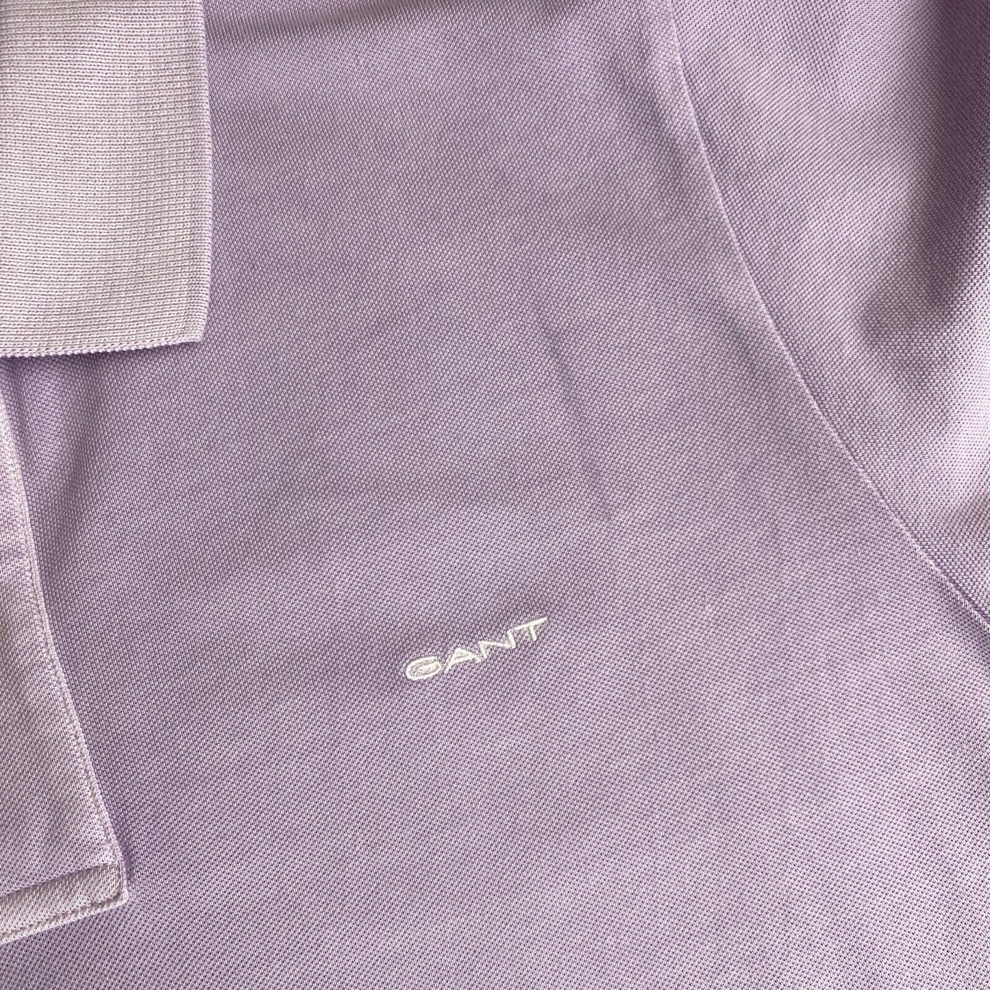 GANT Light Purple Sun Faded Pique Rugger Polo Neck Shirt Size M