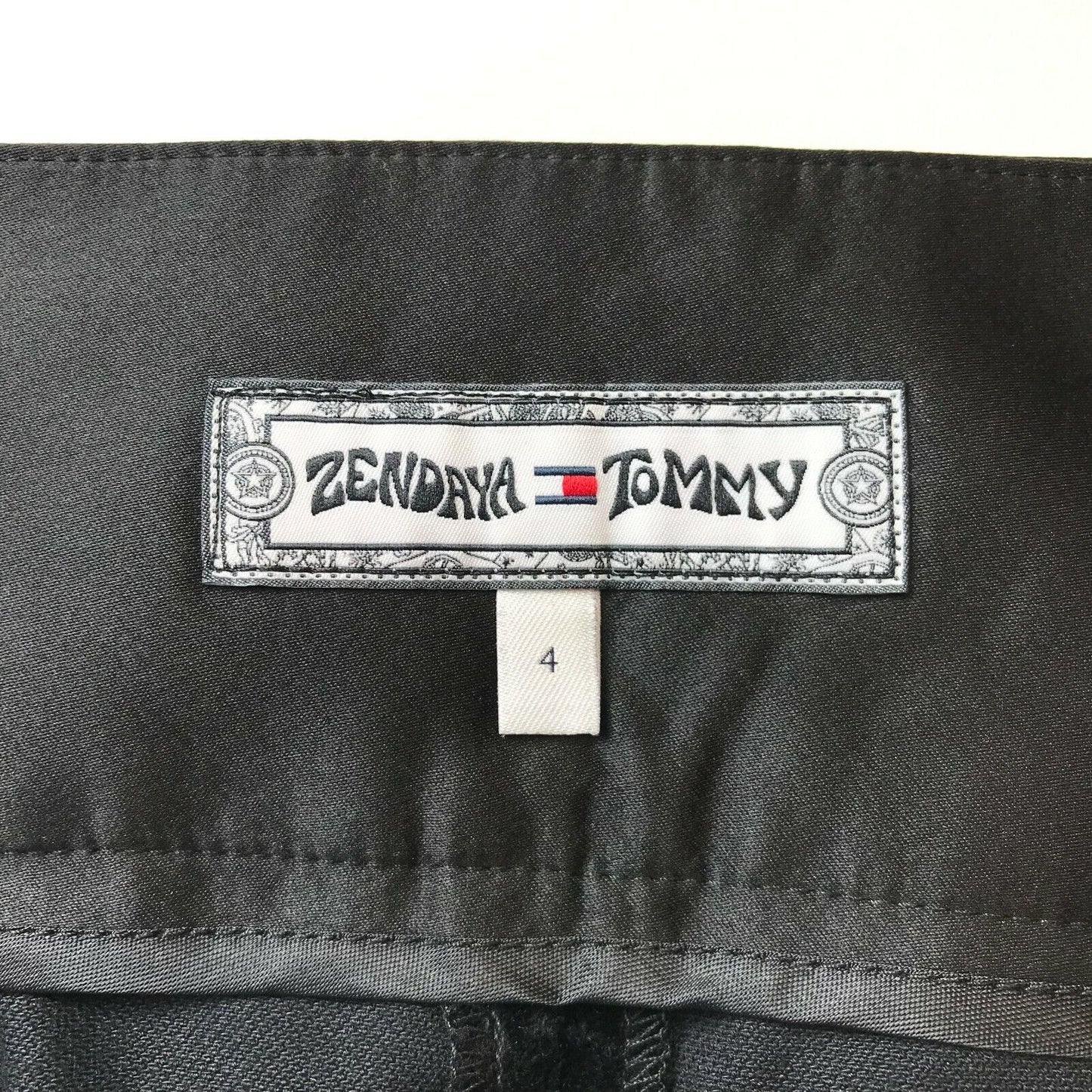 Tommy Hilfiger x Zendaya Women Black Regular Wide Leg Fit Trousers 4 W26