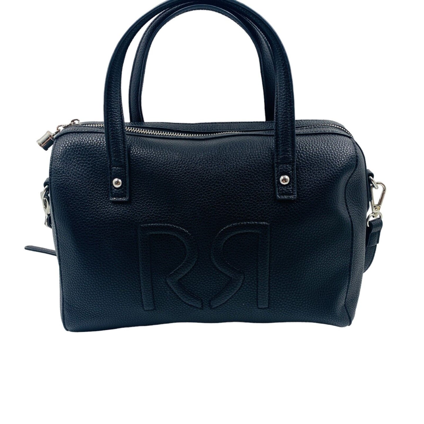 Rinascimento Black Eco Leather Handbag Small Duffle Bag