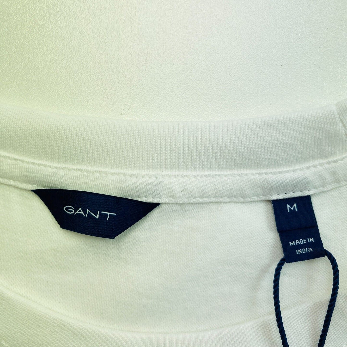 GANT T-Shirt mit Rundhalsausschnitt und Seil-Symbol, Weiß, Größe M