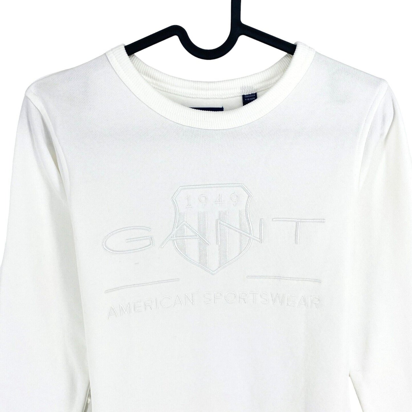 GANT Boys White Archive Crew Neck Jumper Sweater Size 9-10 Years 134/140 cm