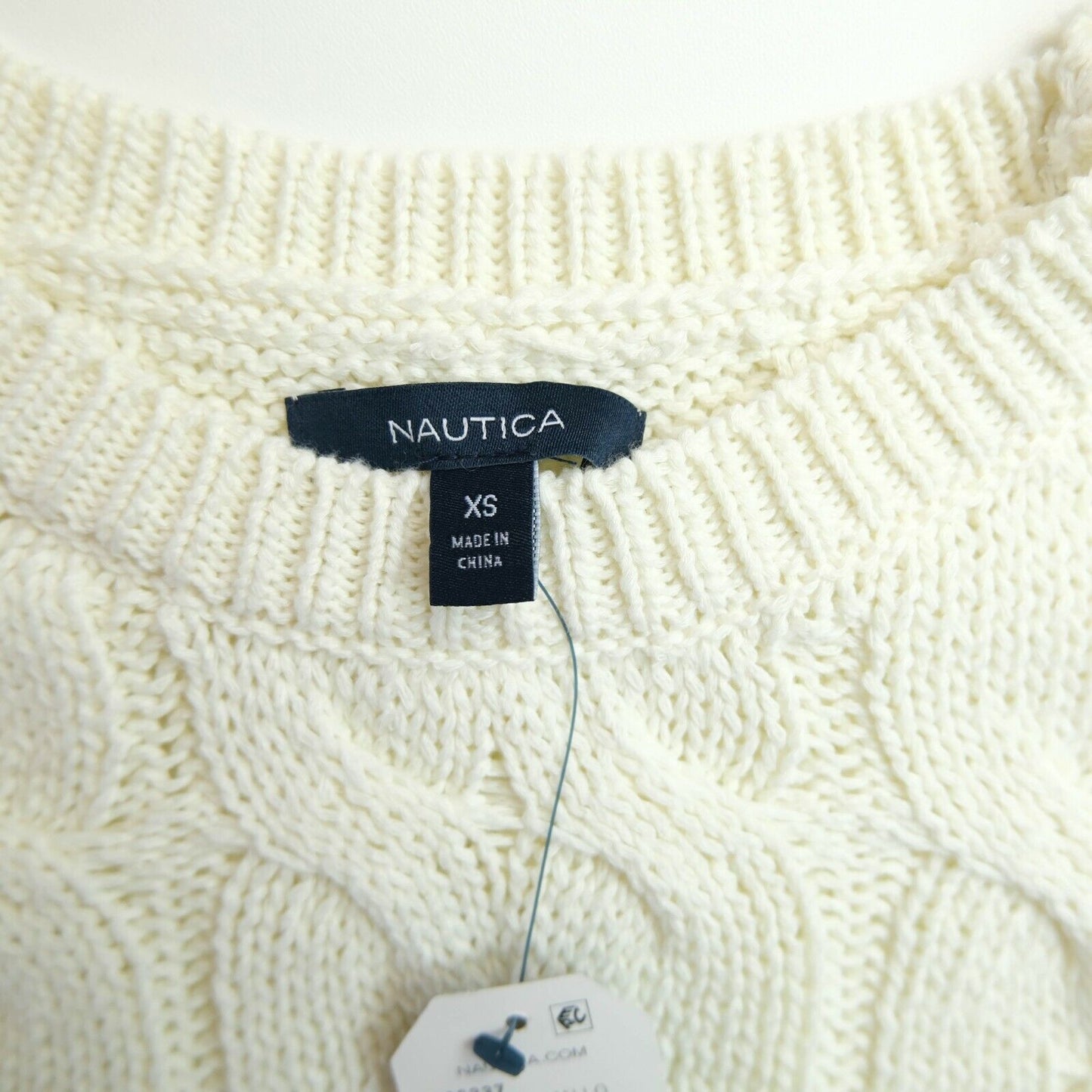 NAUTICA White Crew Neck Jumper Sweater Pullover Size XS