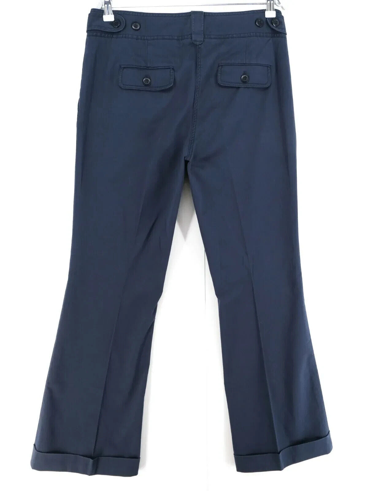 GANT Women Dark Blue Regular Wide Leg Fit Trousers Size EUR 40 UK 14 US 10 W32