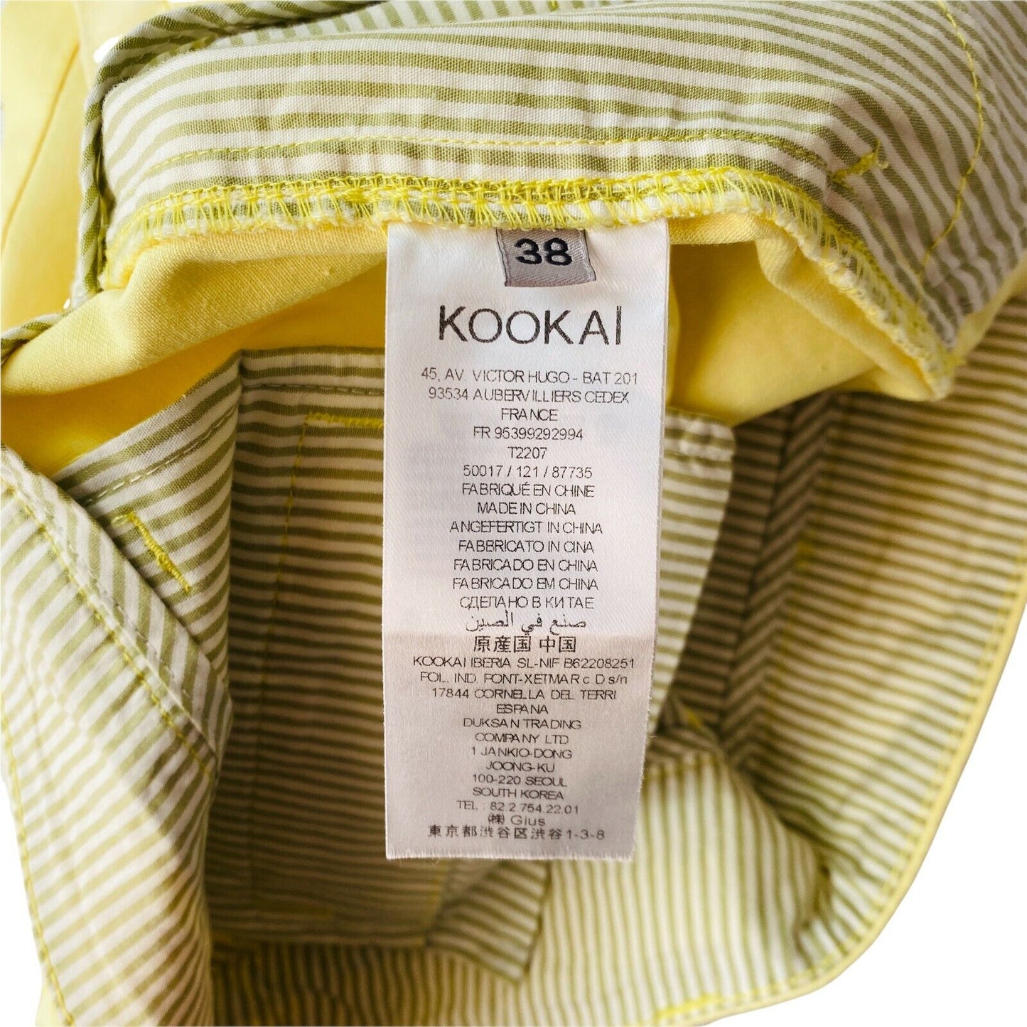 KOOKAI Short jaune coupe régulière pour femme Taille EU 38 W31