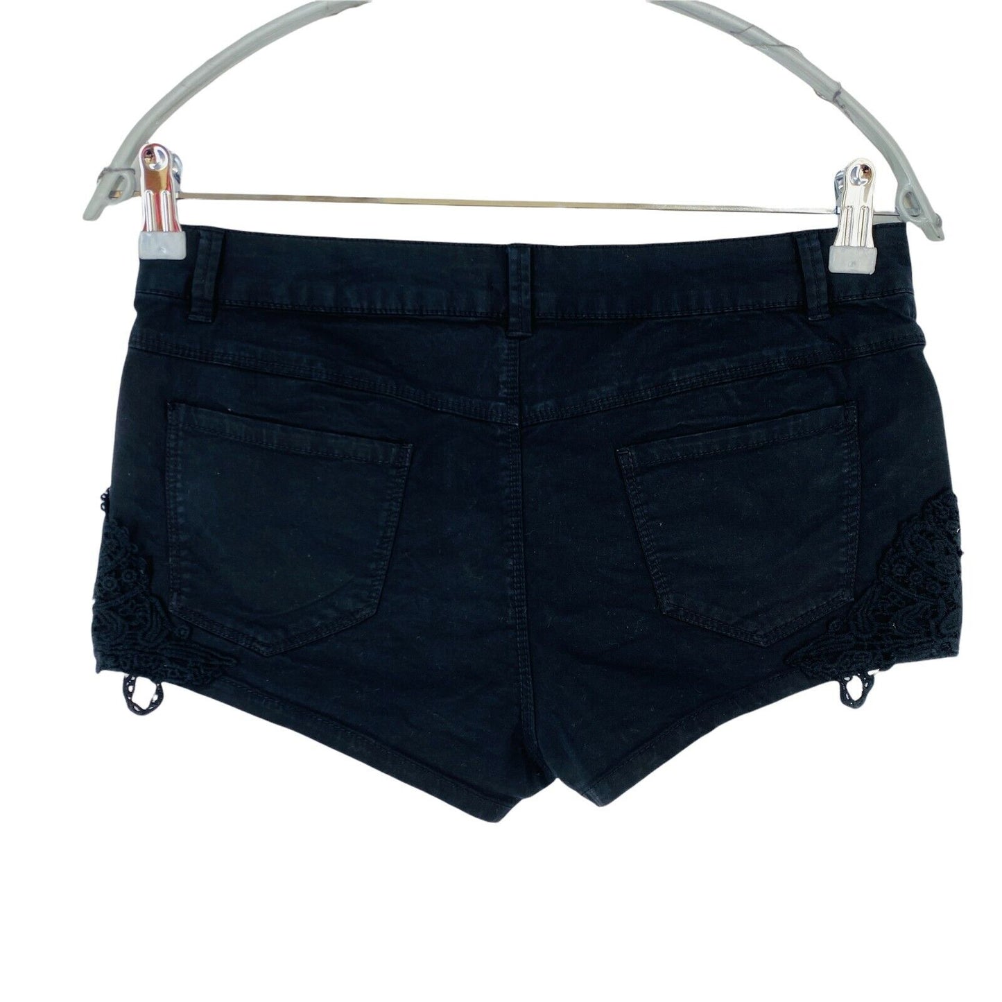 ORIGINAL MARINES Short en jean noir coupe régulière pour femme Taille M W28