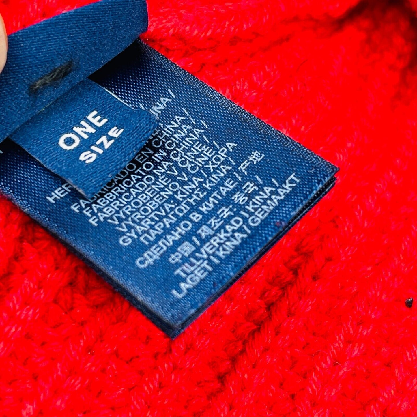 GANT Beanie-Mütze aus Baumwoll-Woll-Mischgewebe, Rot, Einheitsgröße