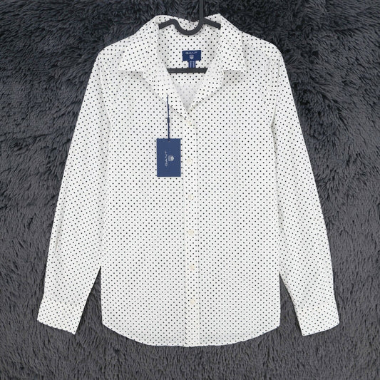 GANT White Polka Dot Print Shirt Size EU 34 36 40 44 UK 8 10 14 18