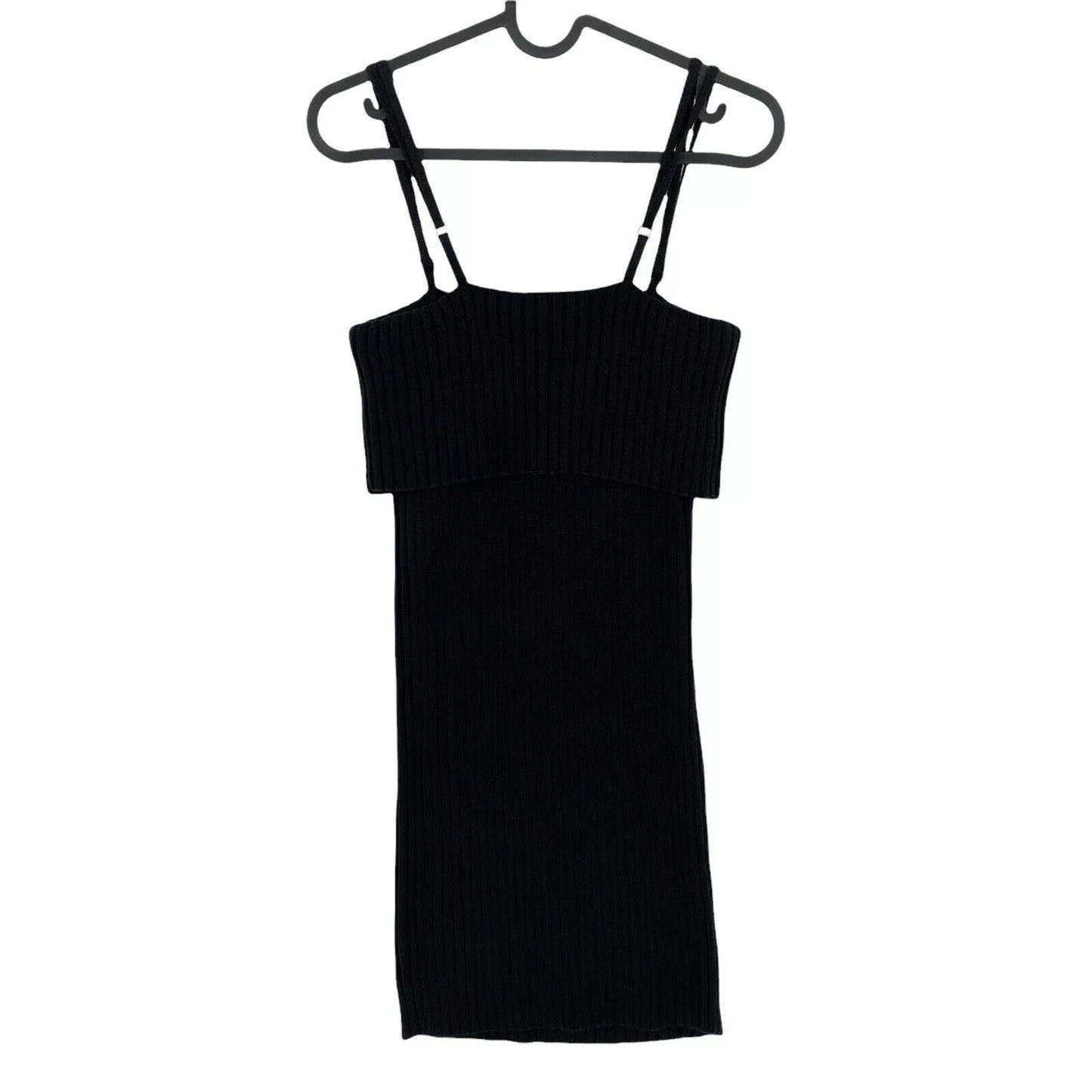 JLO By Jennifer Lopez Black Stretch Square Neck Tank Dress Size M