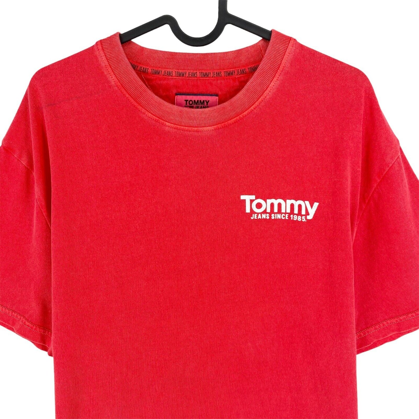 TOMMY HILFIGER Jeans Rotes T-Shirt mit Rundhalsausschnitt, Größe M