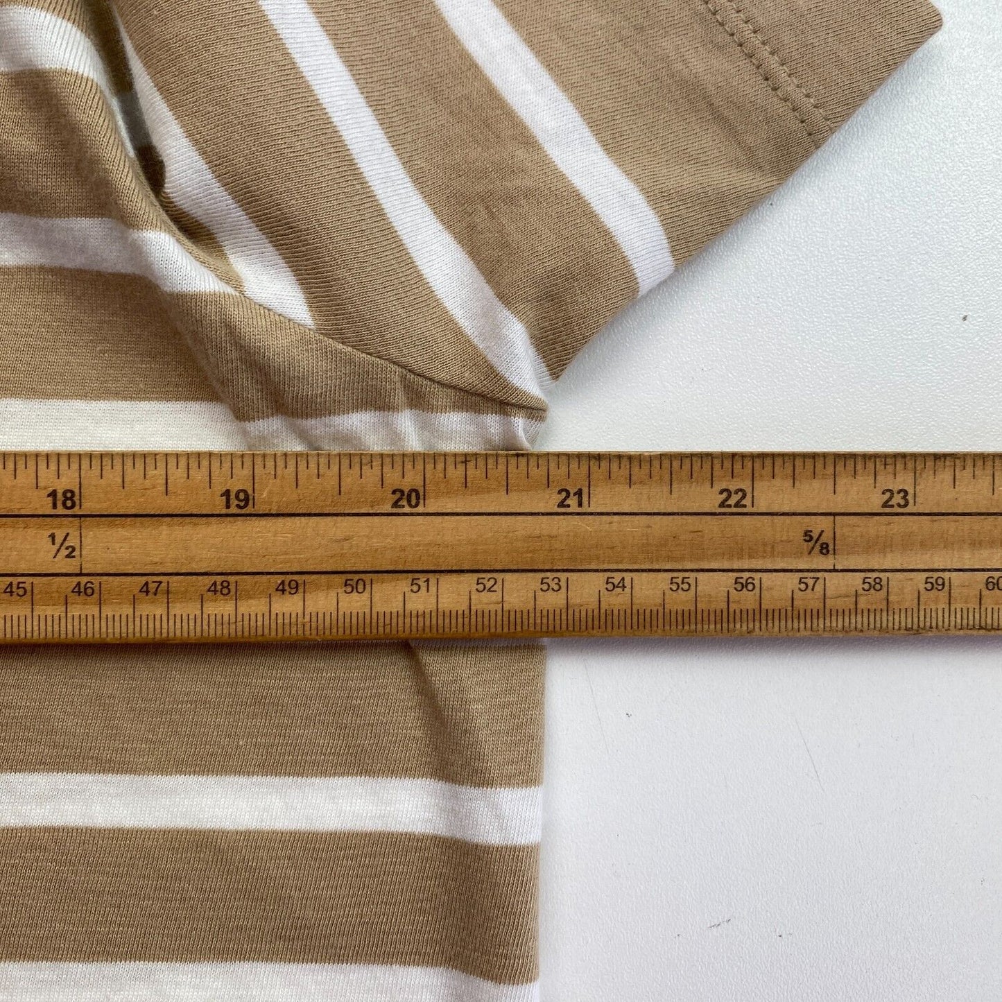 GANT Women Brown Logo Striped Crew Neck Short Sleeve T Shirt Size L