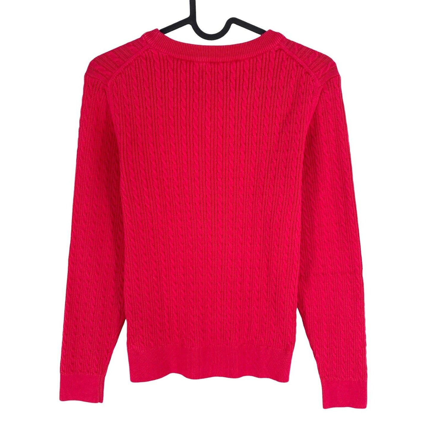 GANT Women Pink Cable Knit Crew Neck Jumper Sweater Size XS