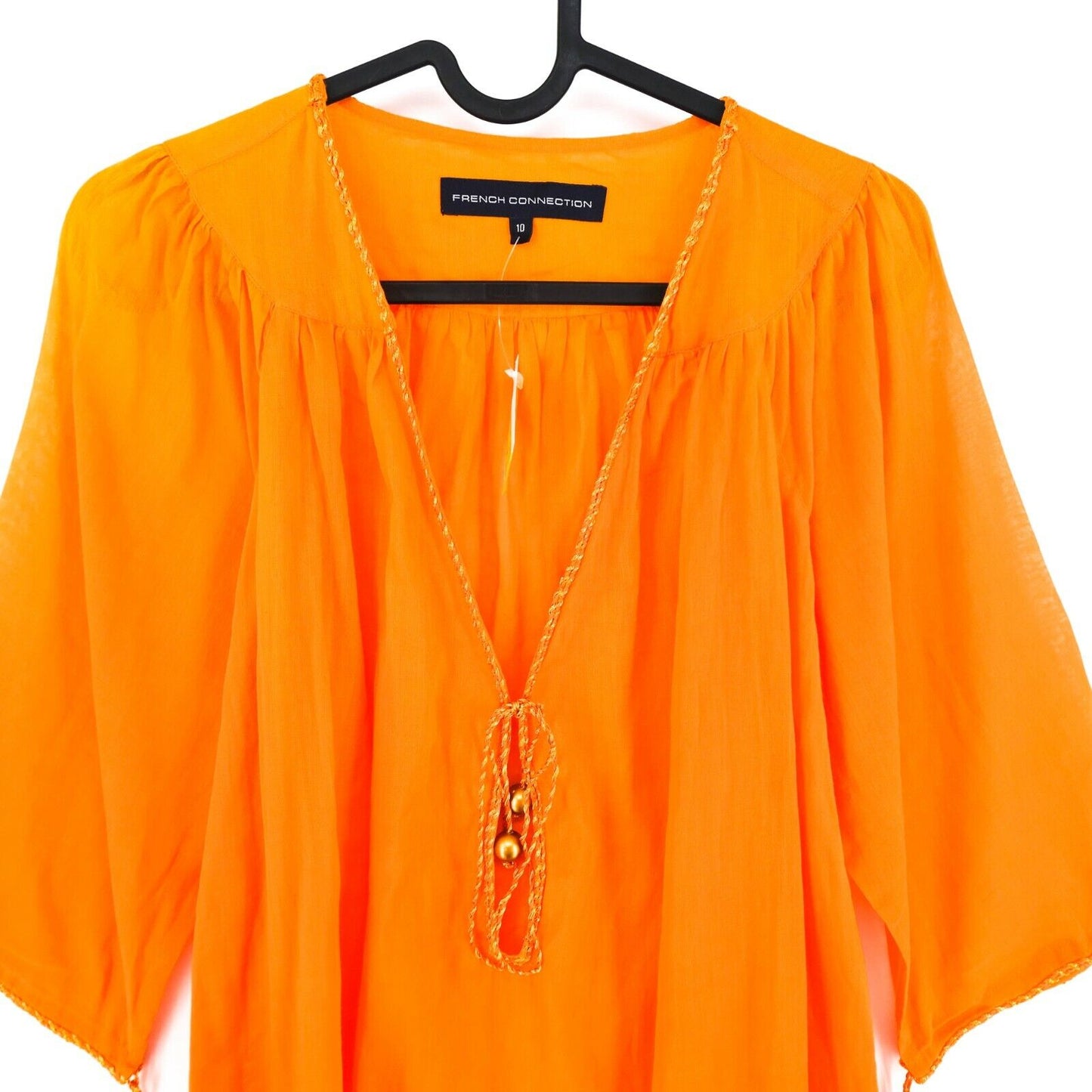 RRP €195 FRENCH CONNECTION Orange V Neck Dress Size 10 - S