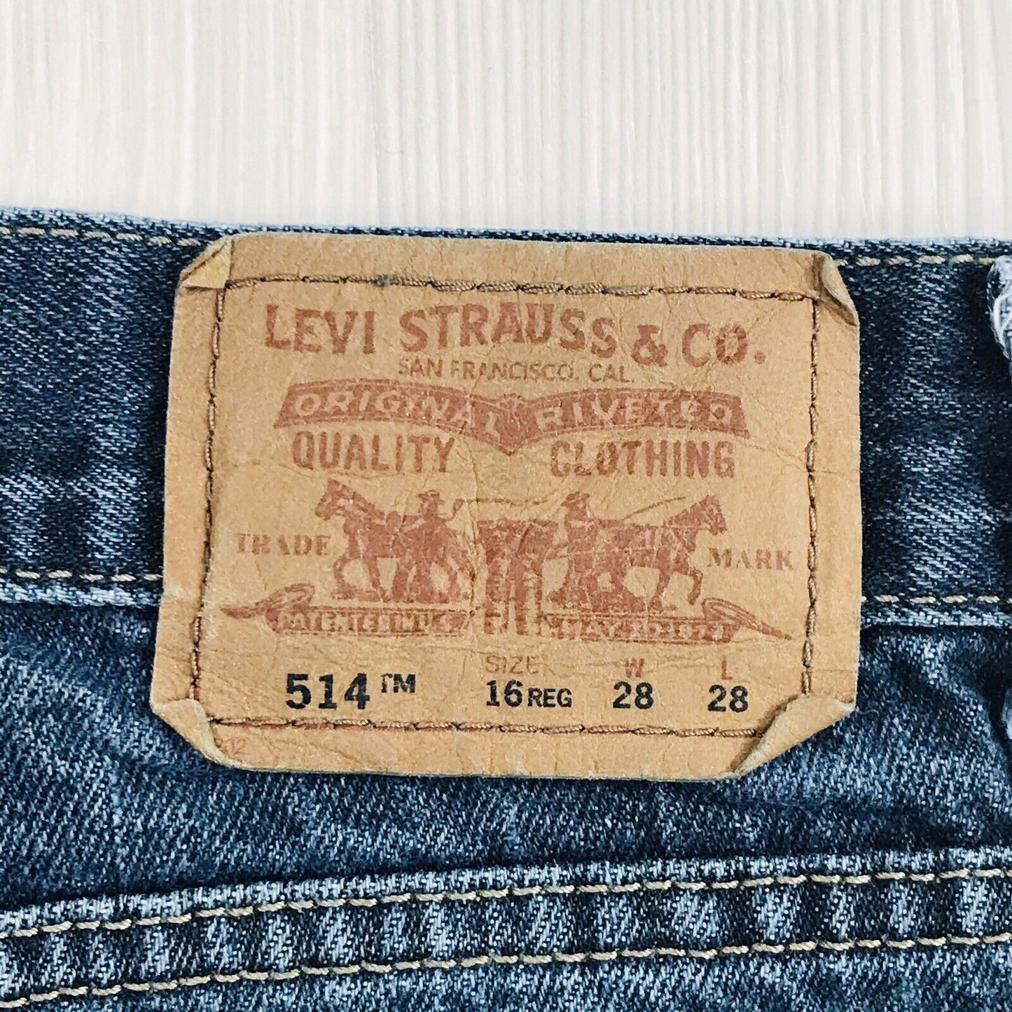 Vintage Levi's 514 Jungen Blau Slim Straight Fit Jeans 16 Reg / W28 L28