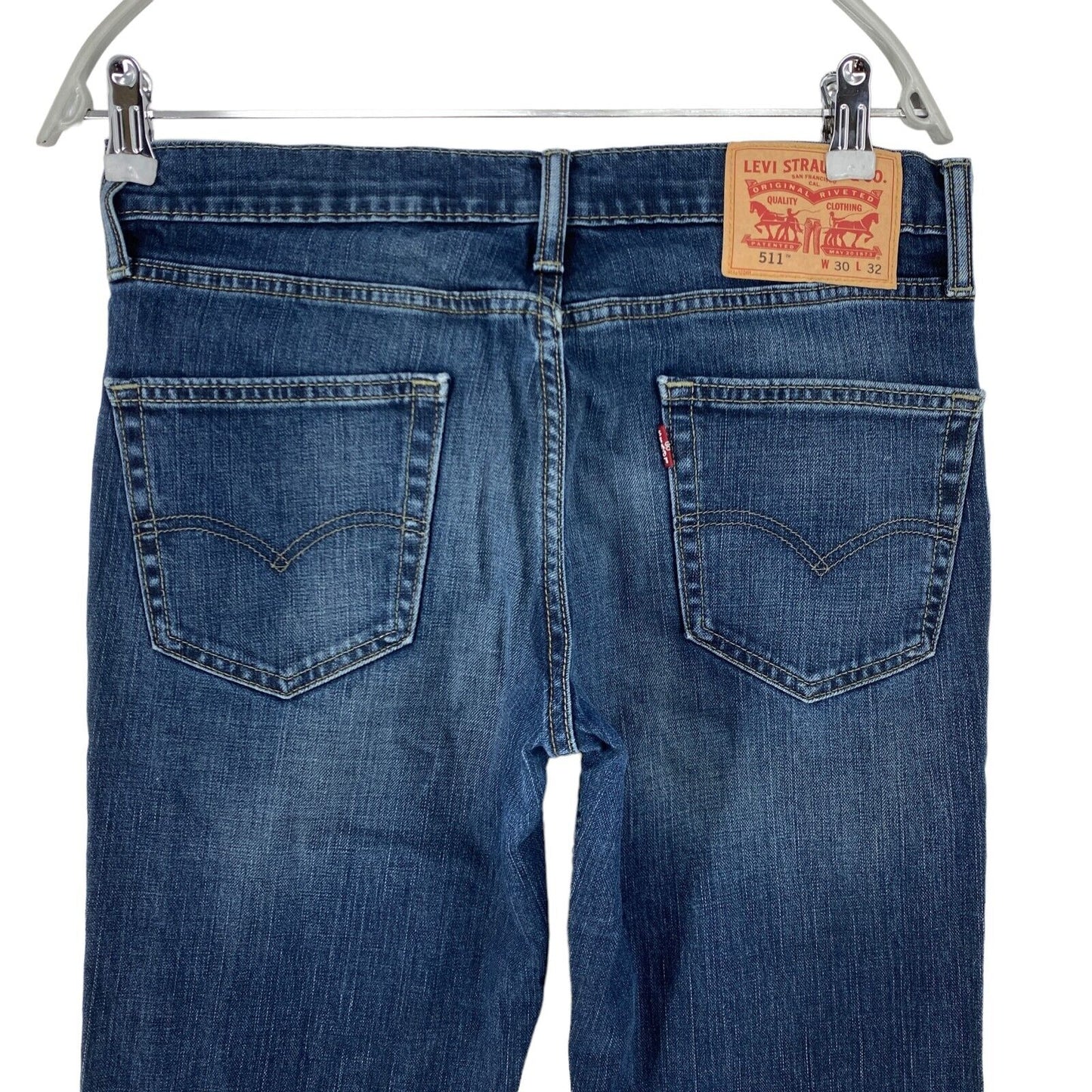 Levi's 511 Dunkelblaue Stretch-Jeans in Slim Fit, W30 L32