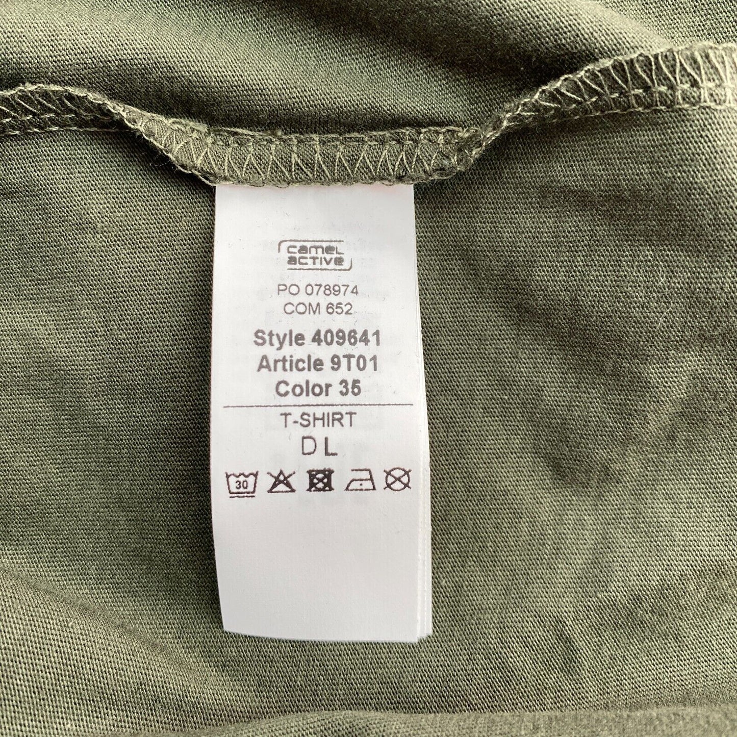 CAMEL ACTIVE Grünes T-Shirt mit Rundhalsausschnitt, Größe L