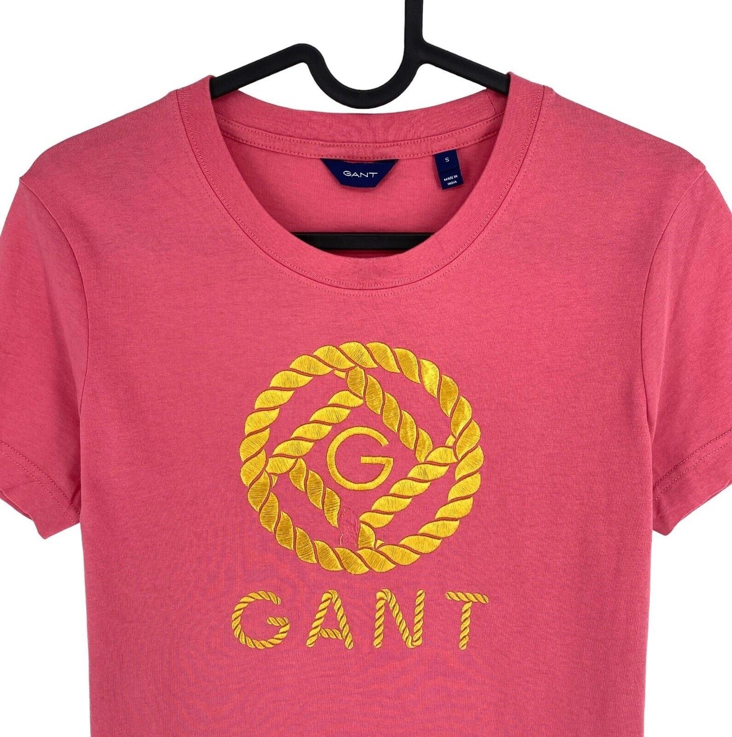 GANT Women Pink Rope Icon Crew Neck Short Sleeves T Shirt Size S