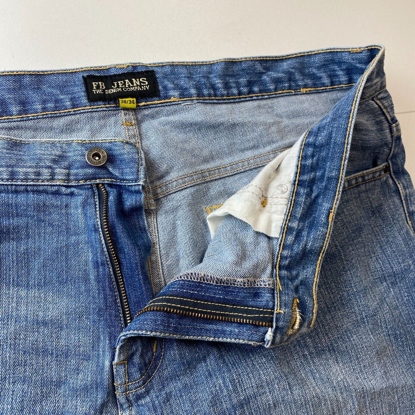 FB JEANS Blaue Retro-Jeans mit normaler gerader Passform, W38 L34