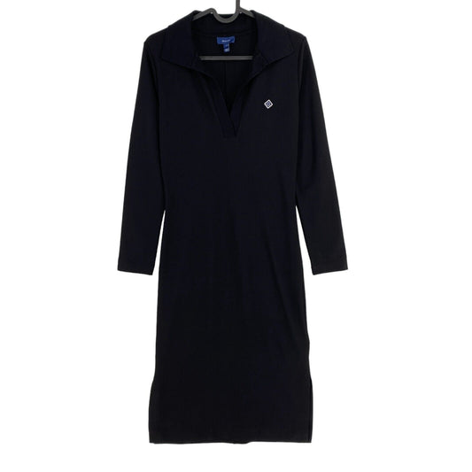 GANT Black Jersey Long Sleeve Polo Dress Size XS