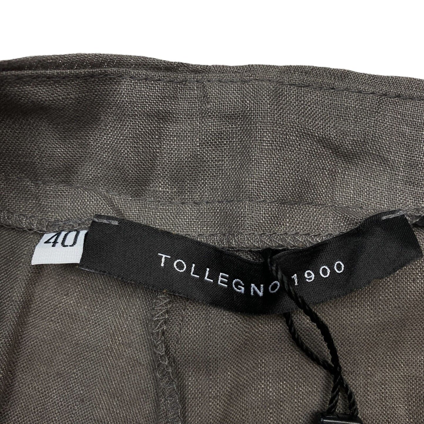 TOLLEGNO 1900 Grey 100% Linen Trousers Size 40 EU 36 UK 8 W28 L30