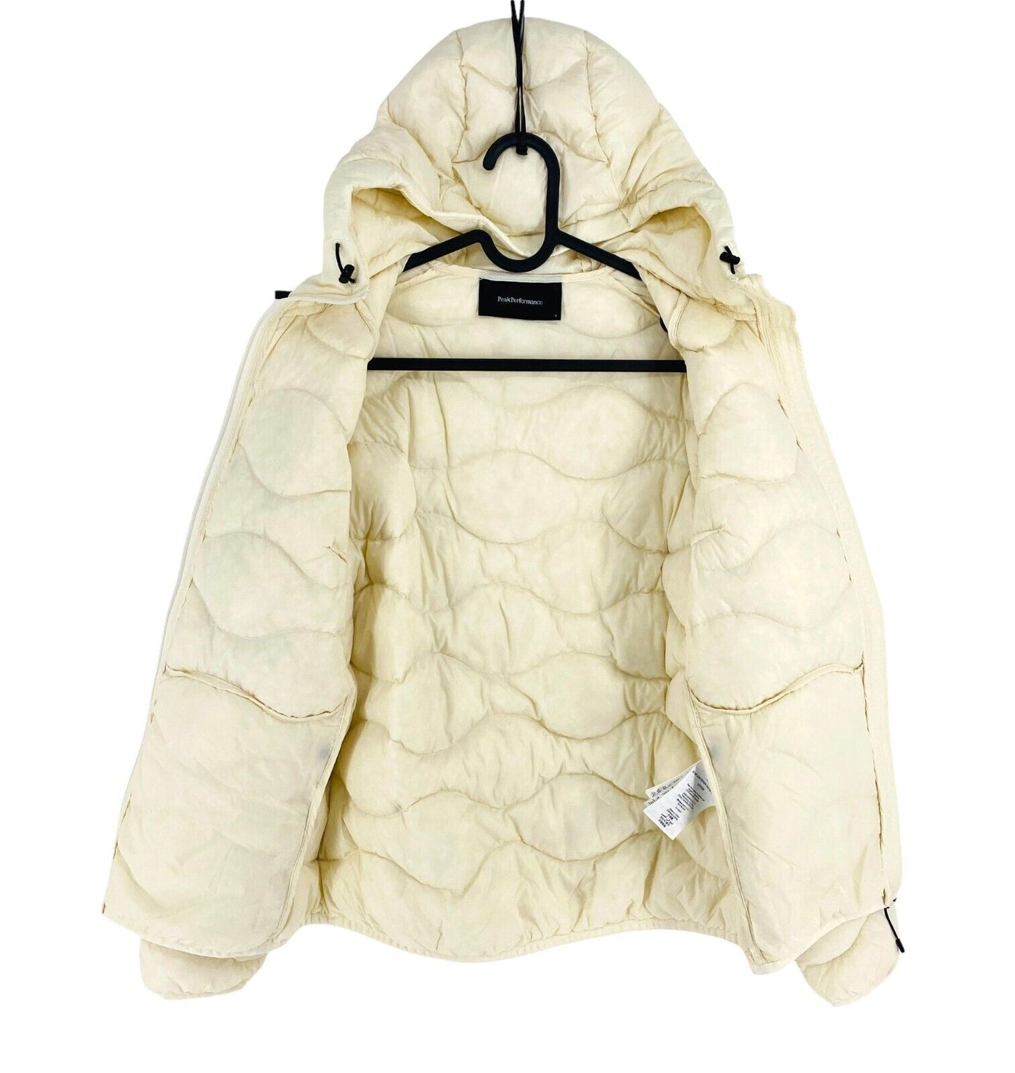 Peak Performance Women Beige Helium Down Hood Jacket Coat Size S