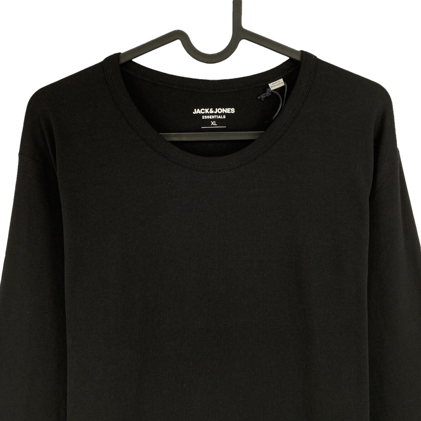 JACK &amp; JONES T-shirt noir à manches longues et col rond Taille XL