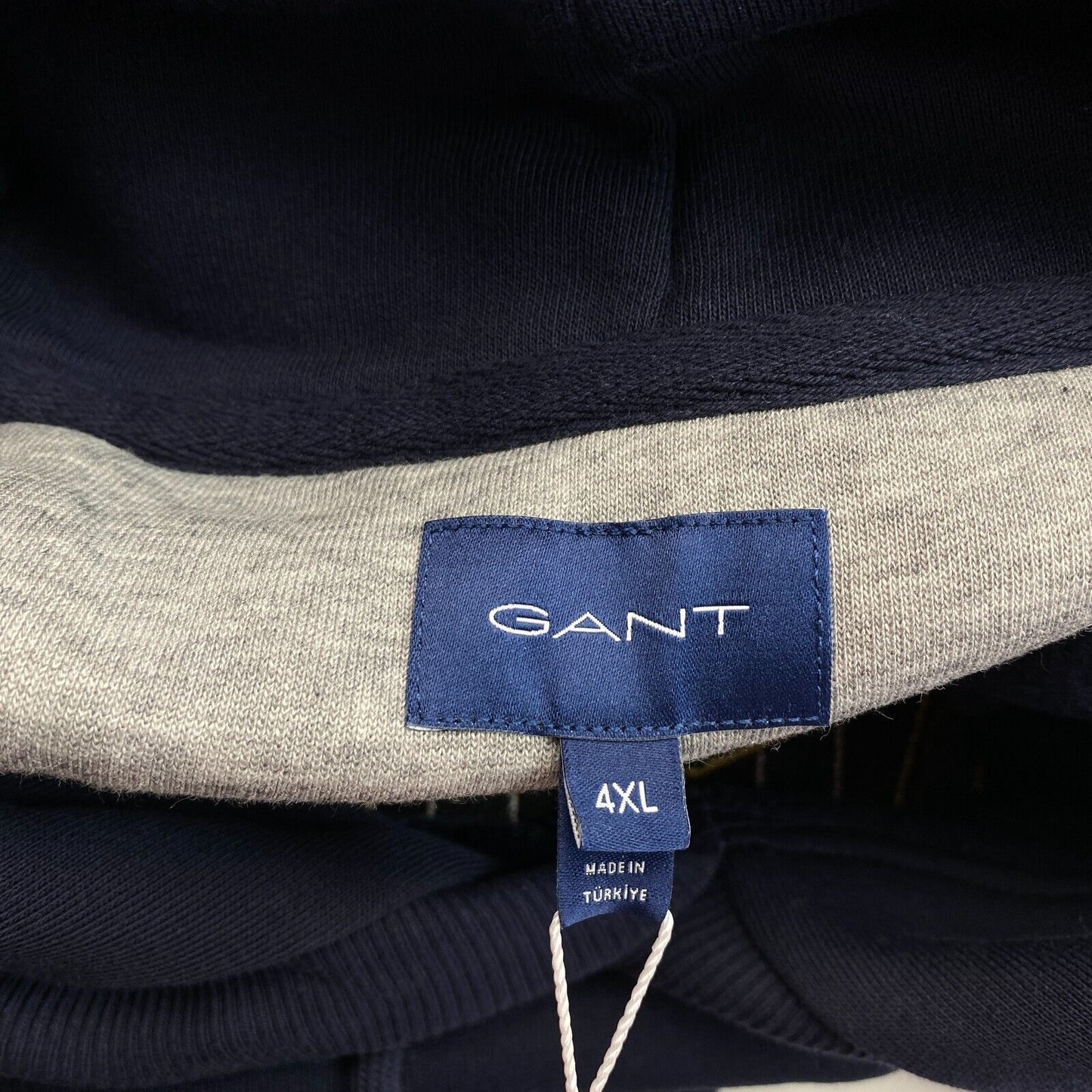 GANT Men Navy Blue Archive Shield Hoodie Sweater Pullover Jumper Size 4XL