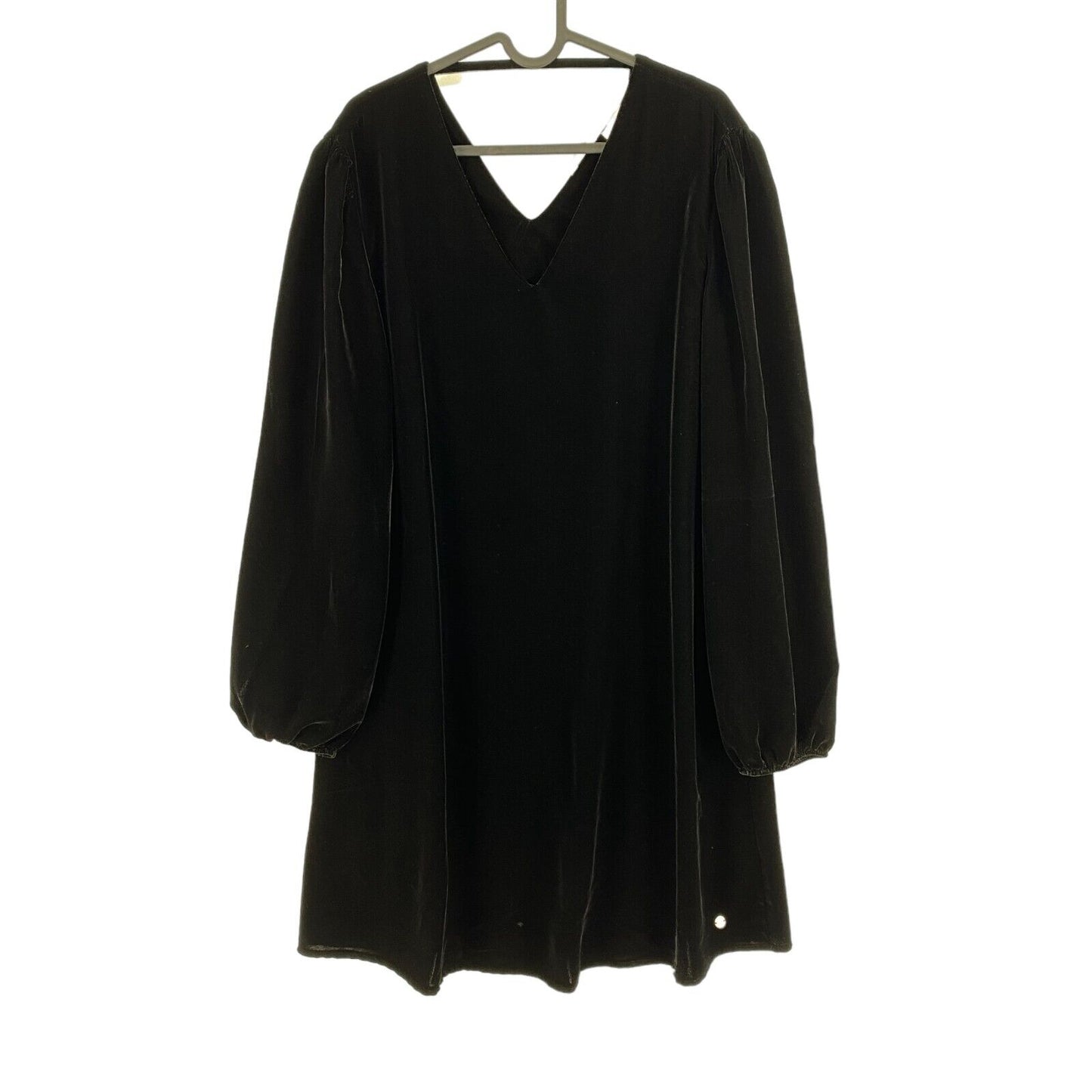 LA MARTINA Women Black Long Sleeves Light Velvet Dress Size 4 / L