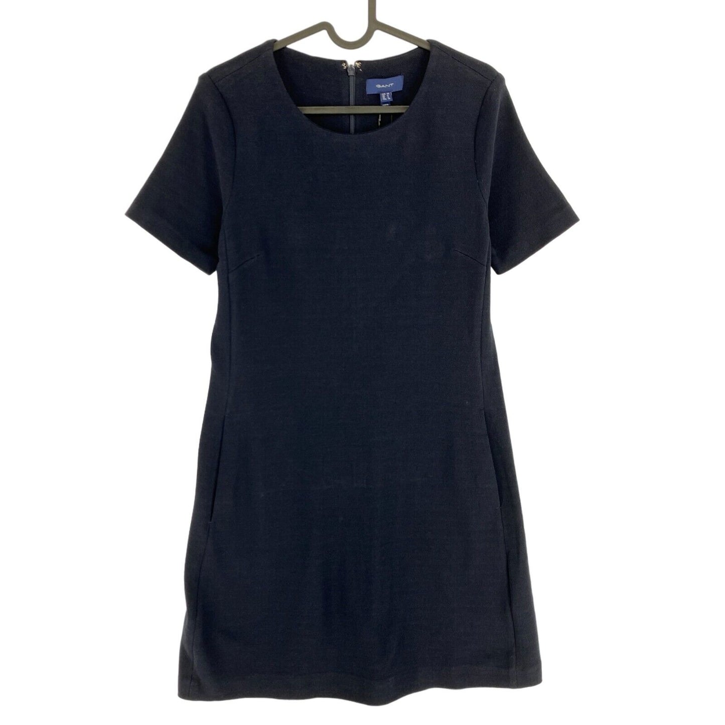 GANT Navy Blue Pique Crew Neck Shift Dress Size EU 36 UK 8 US 6