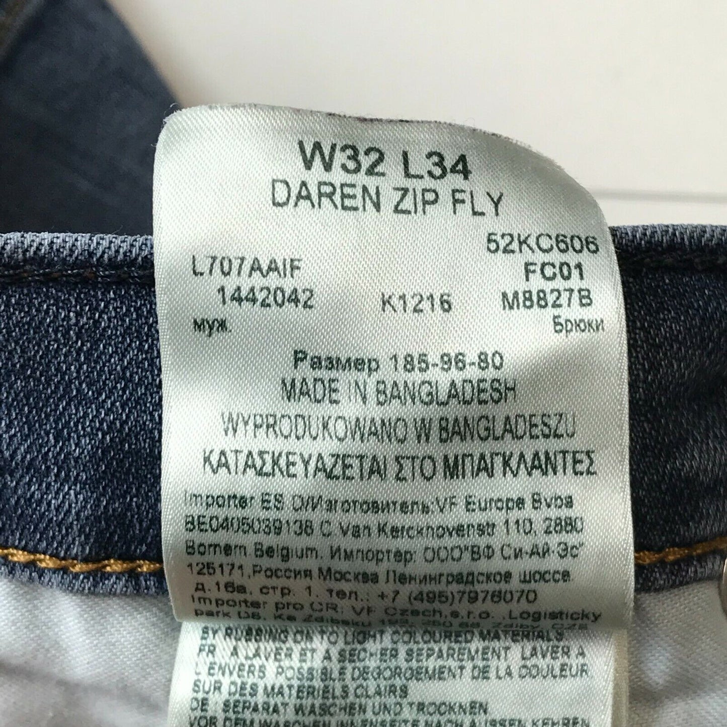 Lee DAREN Blue Regular Straight Fit Jeans Size W32 L34