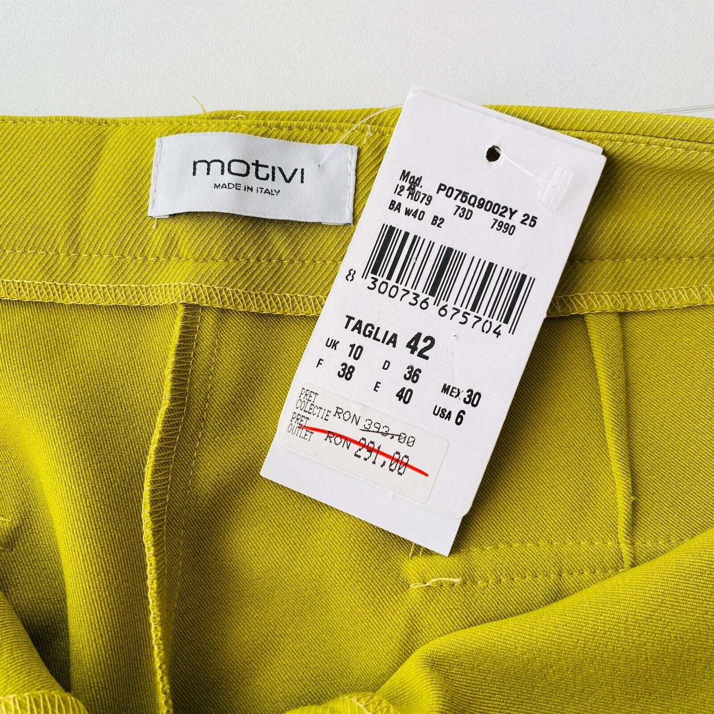 MOTIVI Women Yellow Flared Fit Trousers IT 42 EUR 38 UK 10 US 6 W28