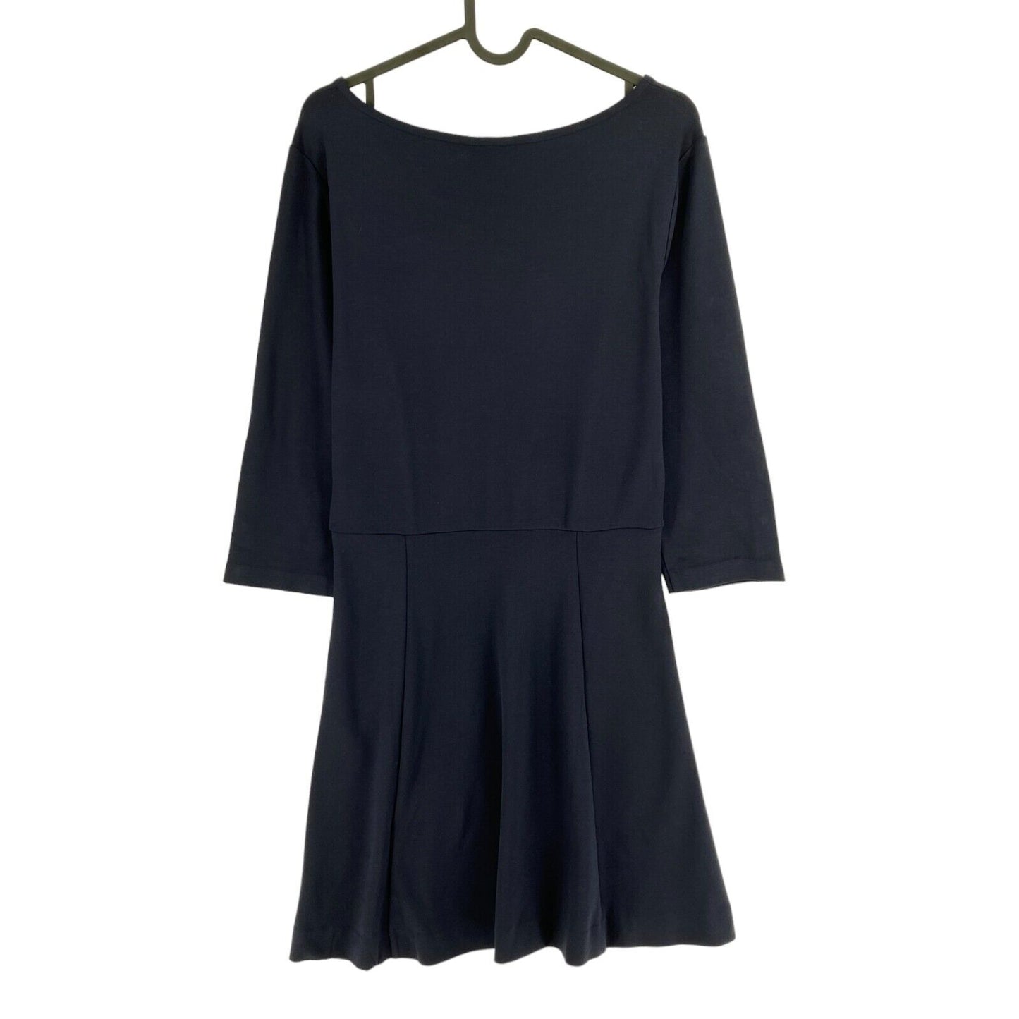 GANT Navy Blue Gold Button Jersey Boat Neck Dress Size M