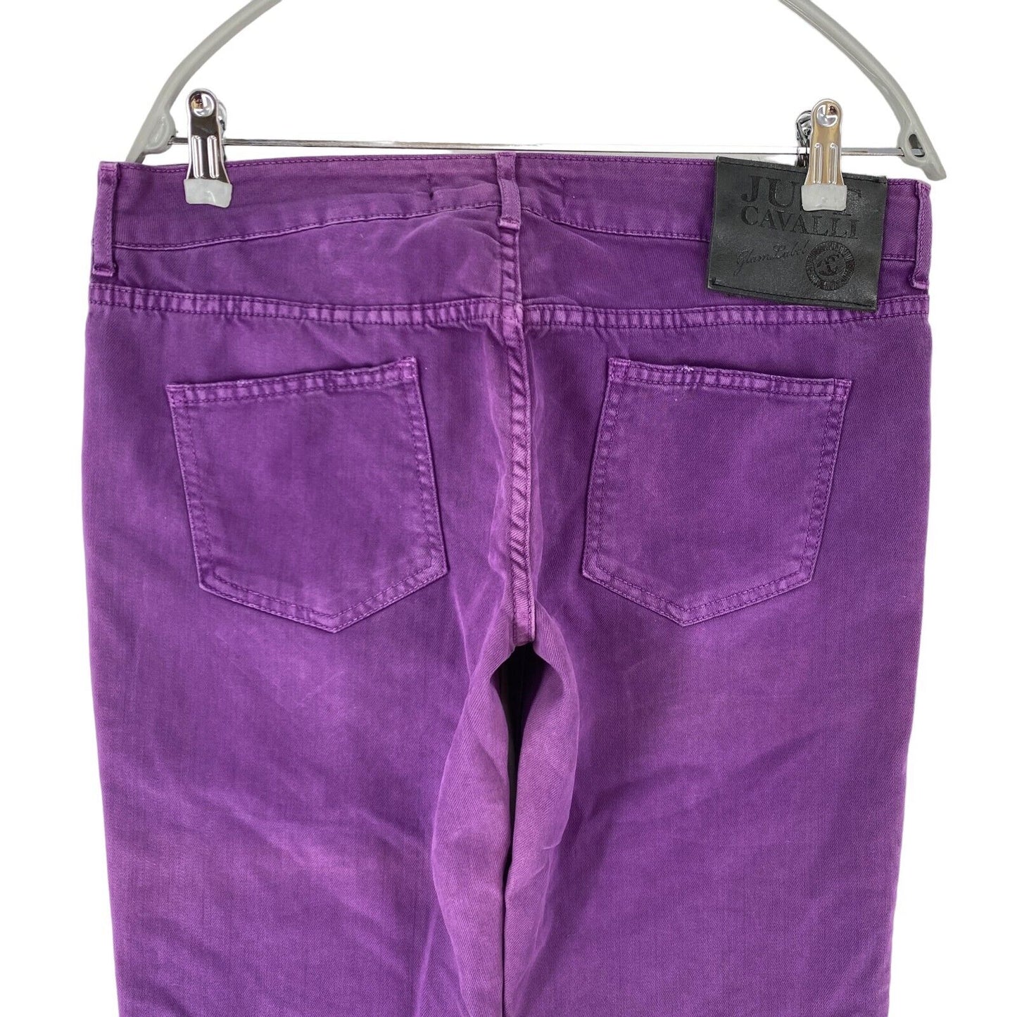 Just Cavalli Femme Violet Skinny Fit Jeans Taille W34 L34 Fabriqué en Italie