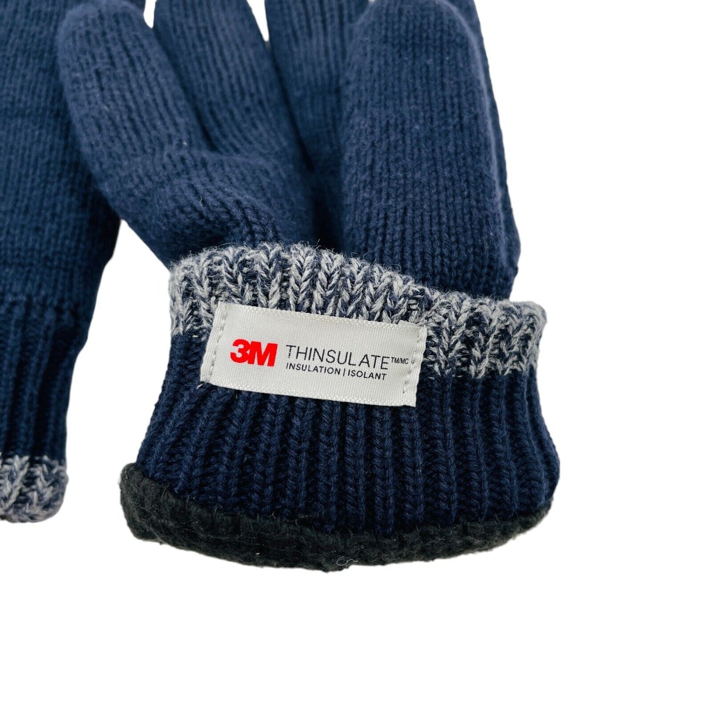 Camel Active Navy Blue Warm Insulated Knit Gloves and Hat Set Size M