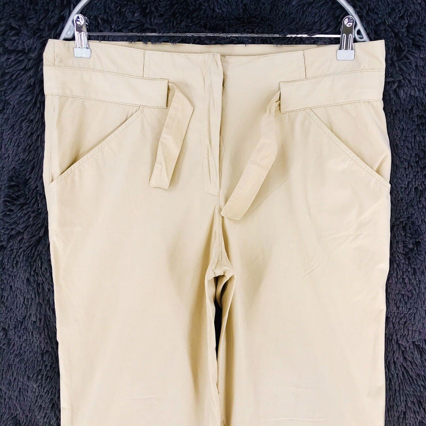 135 € GANT Femme Beige Pantalon Chino Coupe Large Regular Taille EUR 38 US 8 UK 12