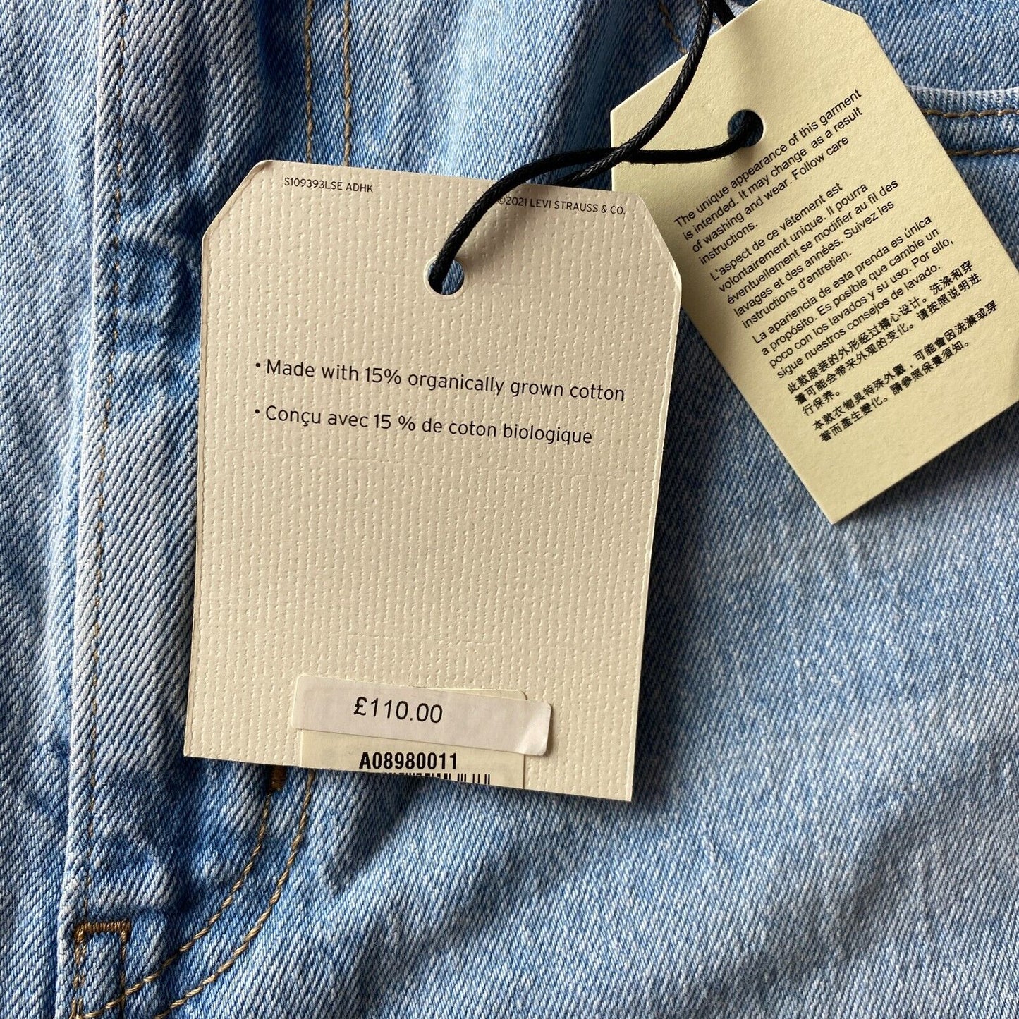 Levi's Premium femme bleu années 70 taille haute coupe droite coupe droite jean déchiré W30 L29