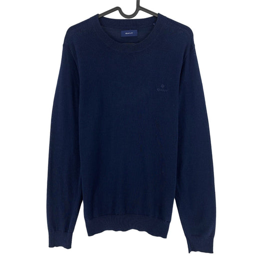 GANT Navy Blue 100% Wool Crew Neck Sweater Pullover Size S