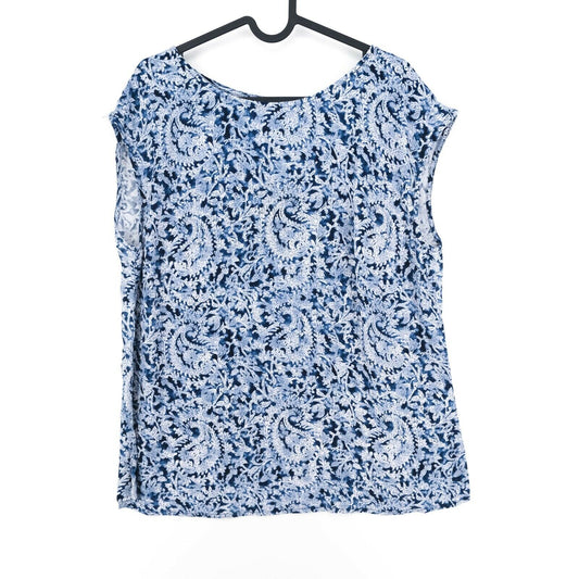 TATUUM Bleu Floral Imprimé Crew Neck Top Blouse Taille 40 42 44