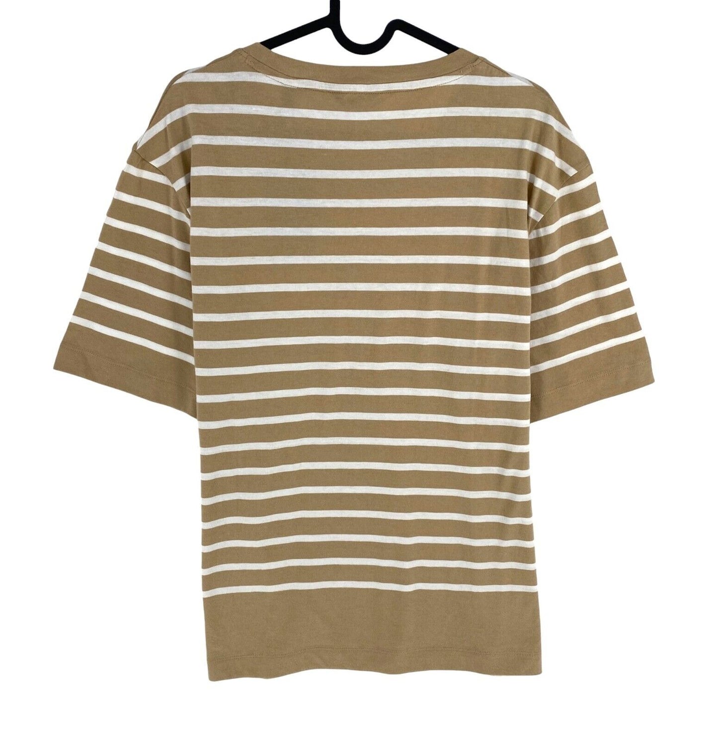 GANT Women Brown Logo Striped Crew Neck Short Sleeve T Shirt Size XL