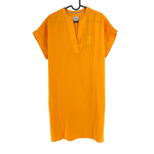 CAMEL ACTIVE Orange Linen Cotton Short Sleeves Shift Dress Size XS