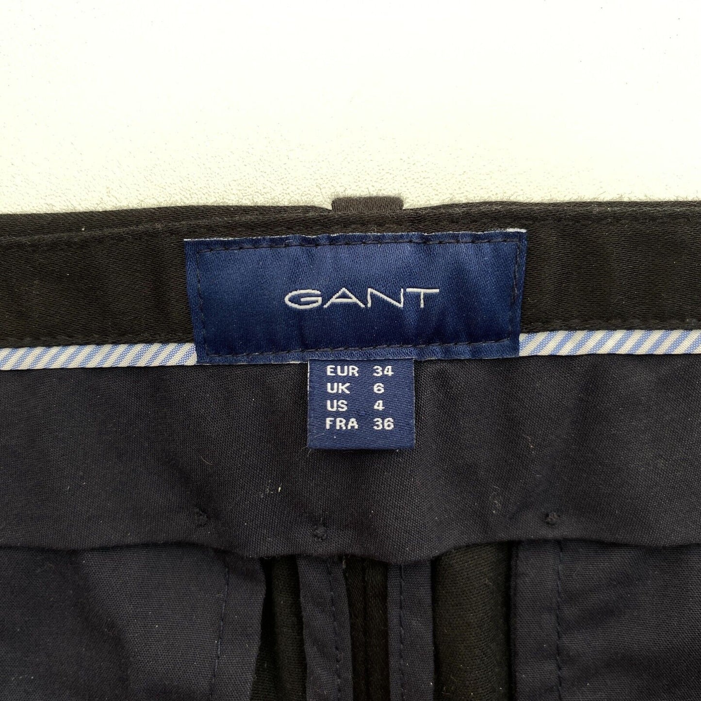 GANT Black Tech Prep Slacks Pants Trousers Size EU 34 UK 6 US 4