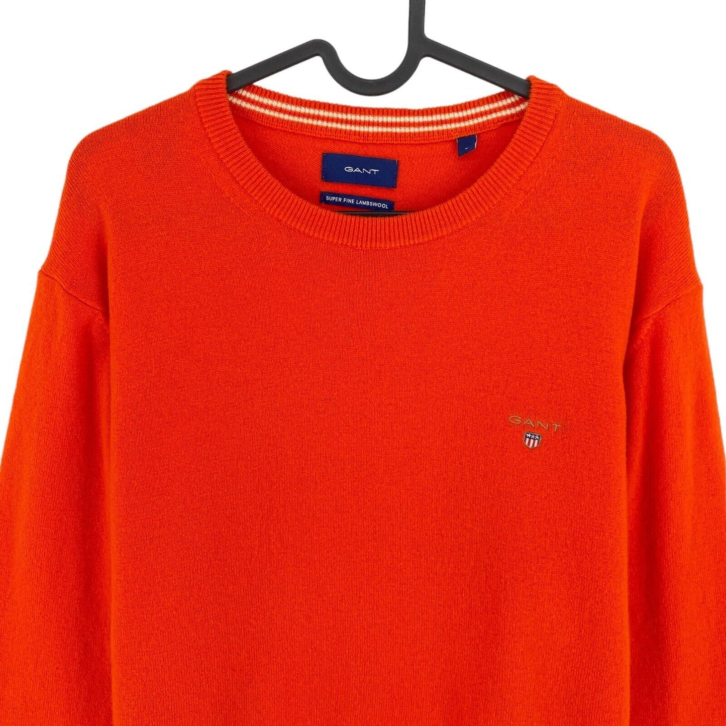 GANT Orange 100 % Wolle Rundhalspullover Pullover Größe L