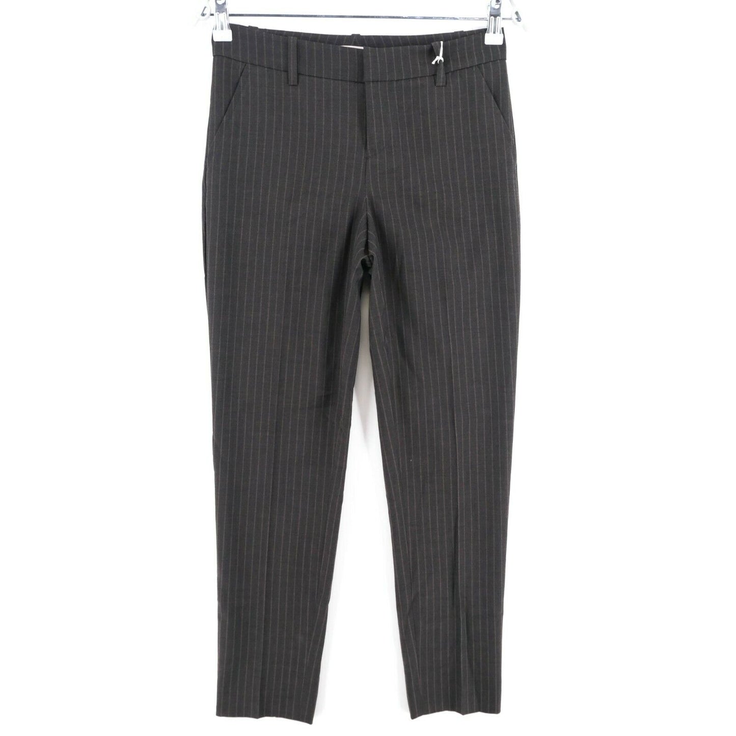 STEFANEL Brown Striped Chino Pants Trousers Size EU 32 UK 4 US 2