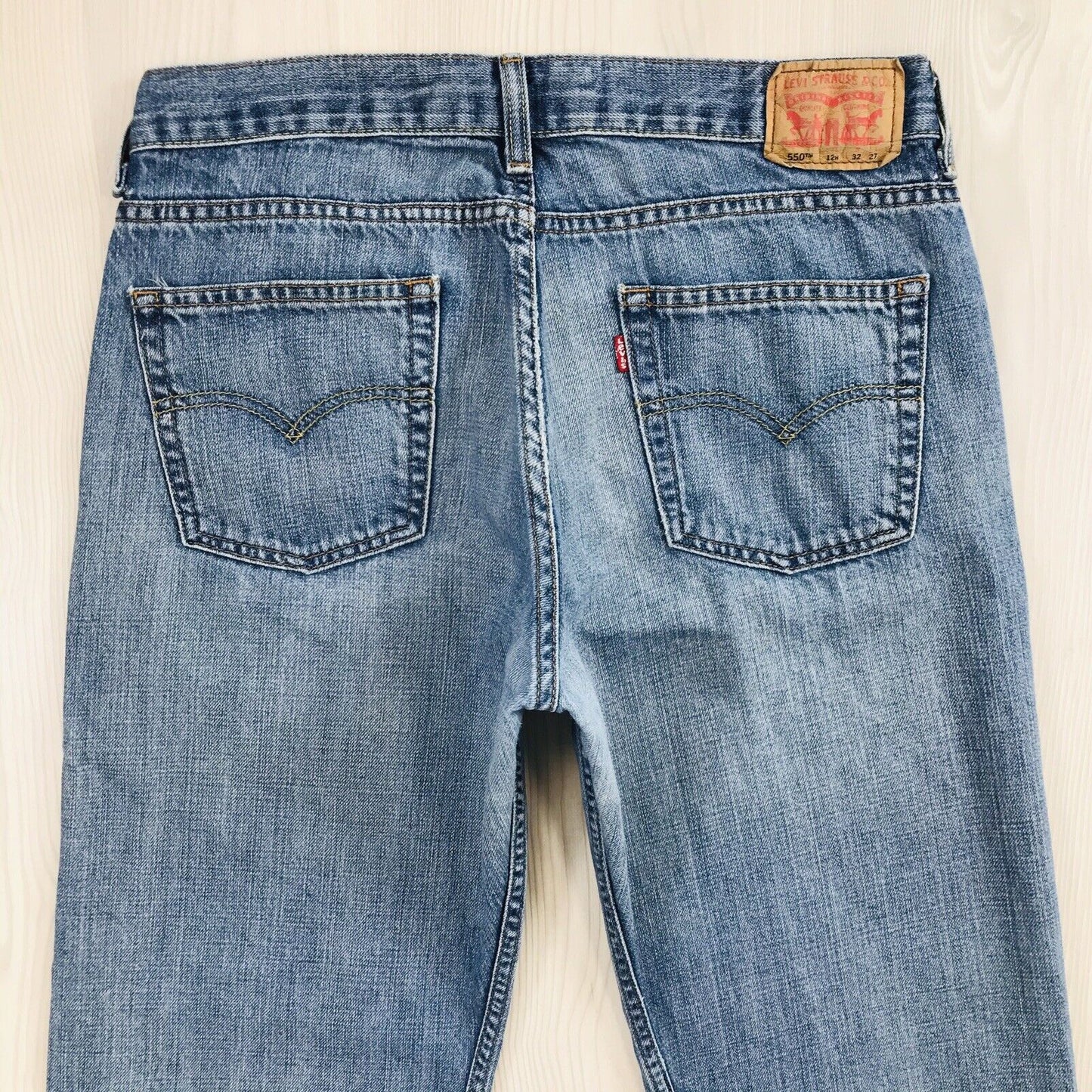 Vintage Levi's 550 Boys Blue Relaxed Straight Fit Jeans 12 H / W32 L27