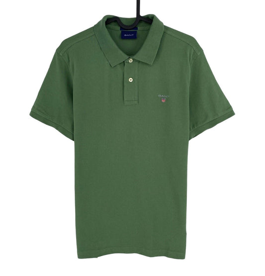 GANT Men Green Original Regular Fit Pique Rugger Short Sleeves Polo Shirt Size M