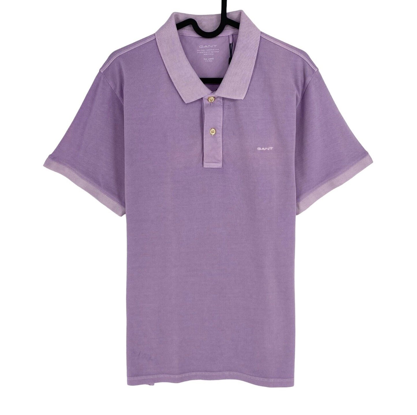 GANT Men Light Purple Sun Faded Pique Rugger Short Sleeve Polo Shirt Size L