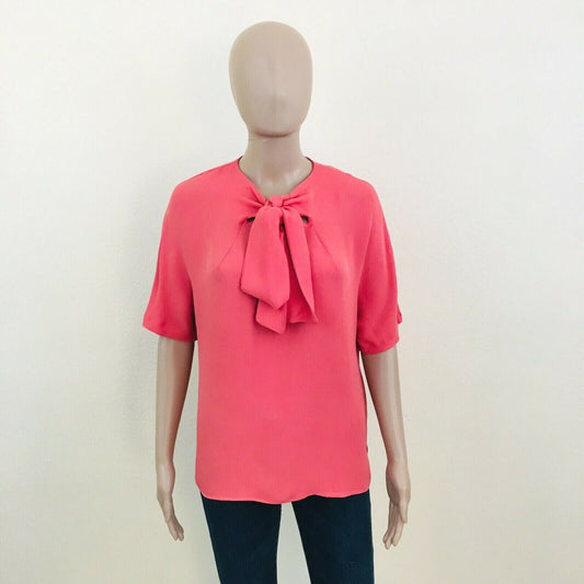 ZARA Pink Short Sleeve Shirt Top Blouse Size S M