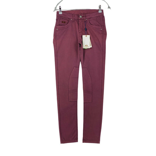 LA MARTINA Women Dark Pink Stretch Skinny Fit Chino Trousers Size W26